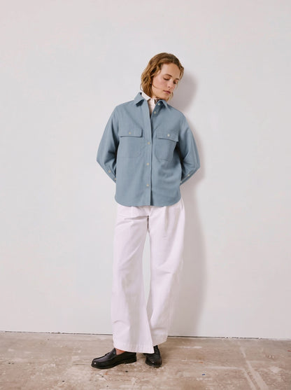 Surchemise Milena en flanelle bleue