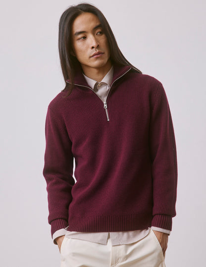 Pull Milo en laine mérinos bordeaux