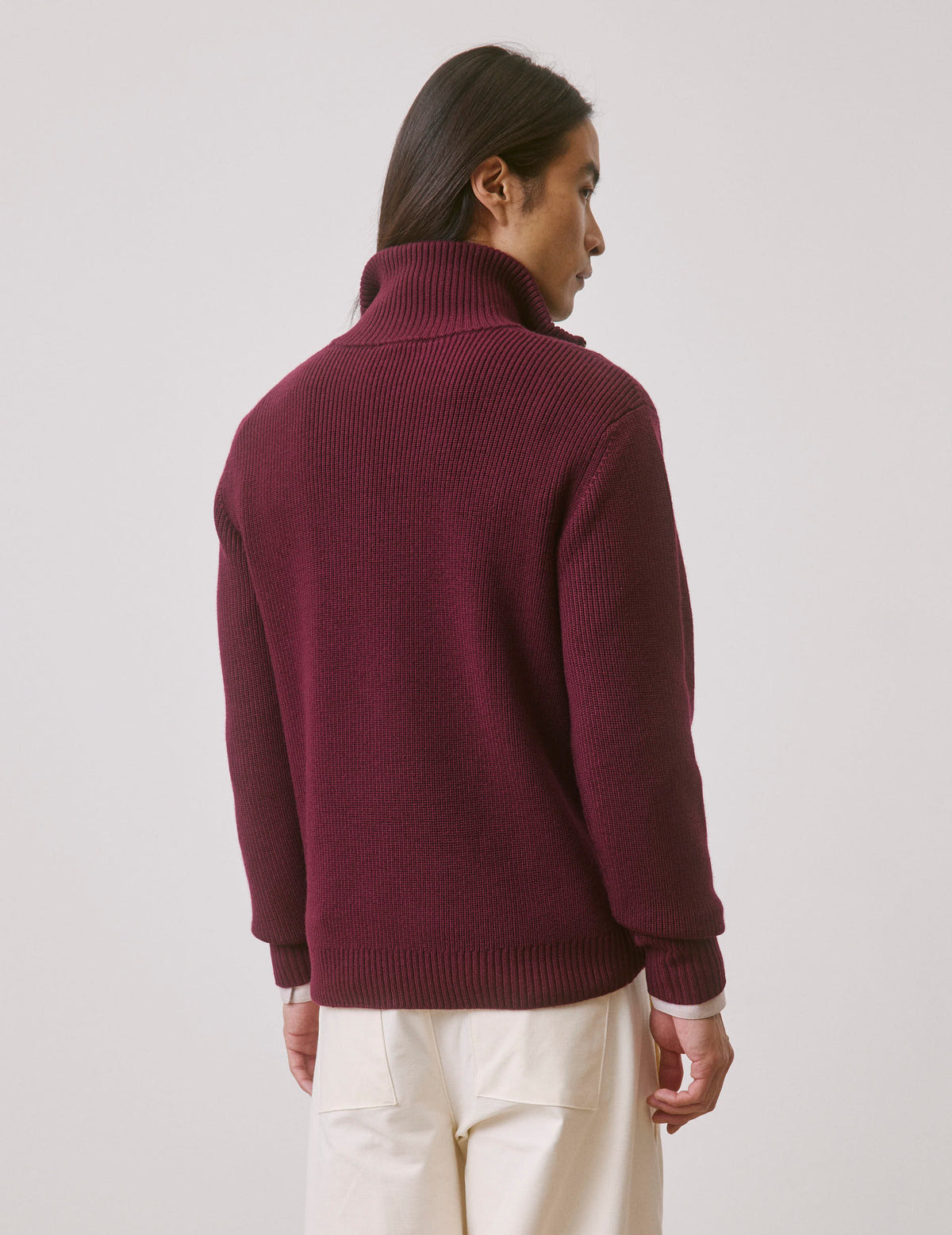 Pull Milo en laine mérinos bordeaux