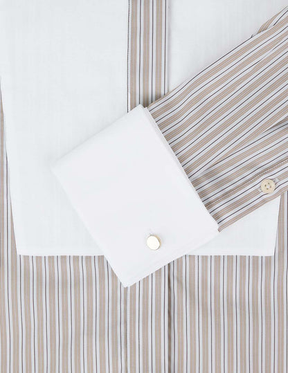 Chemise Nadine rayée beige