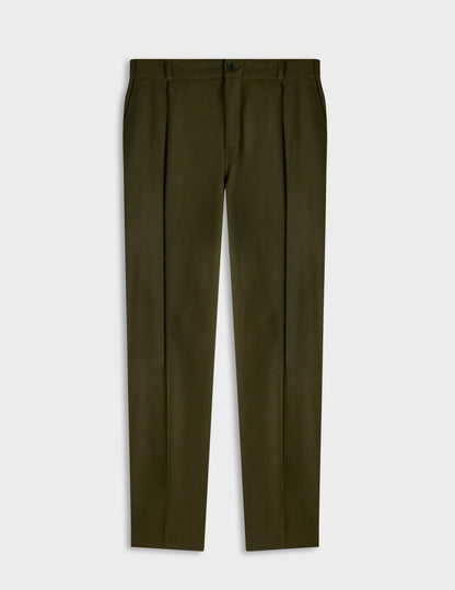 Pantalon Nataneo en laine vierge kaki