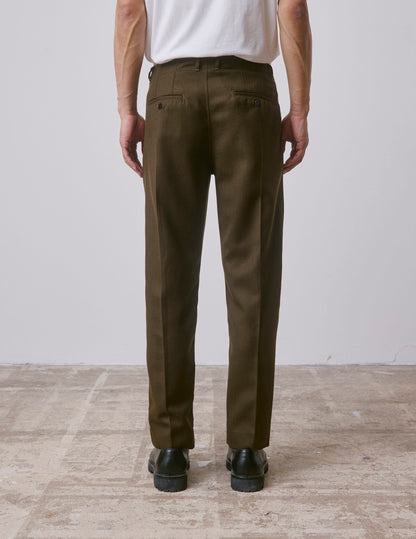 Pantalon Nataneo en laine vierge kaki