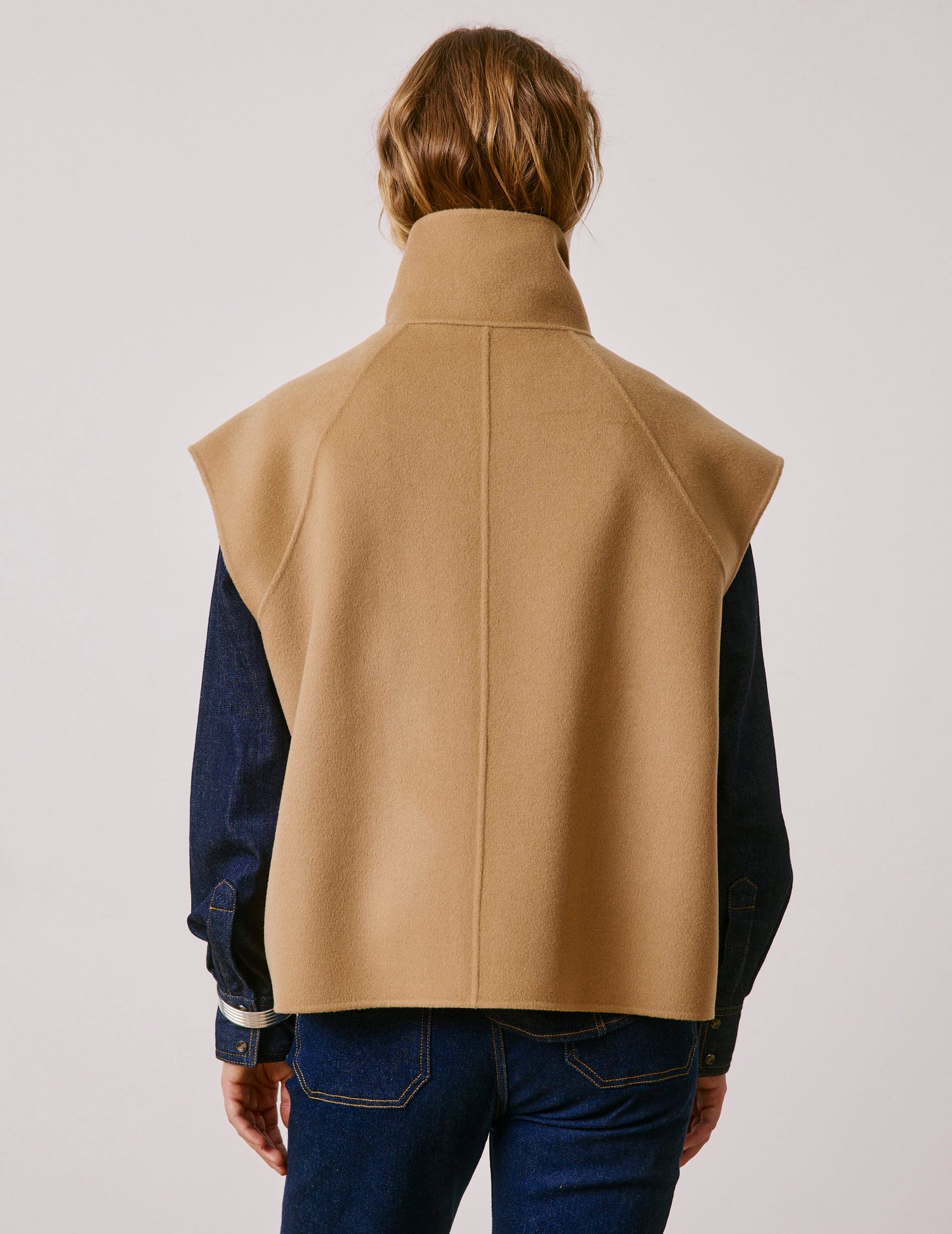 Veste Neyla en laine double face beige