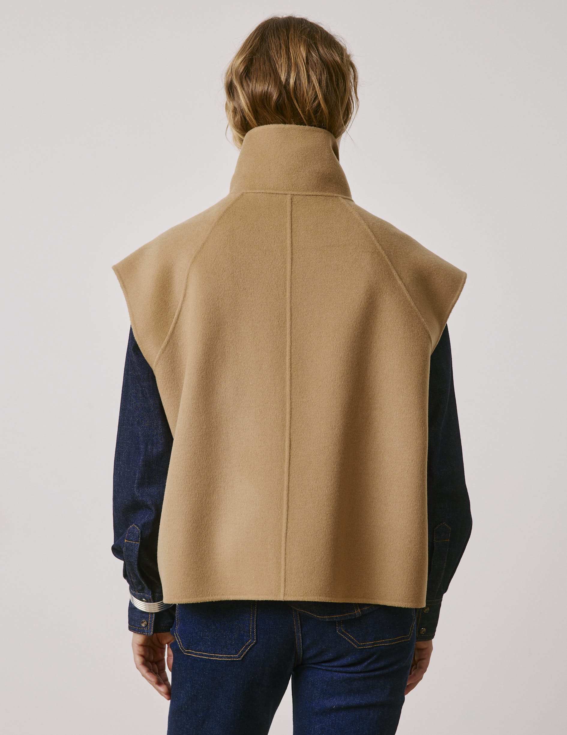 Veste Neyla en laine double face beige