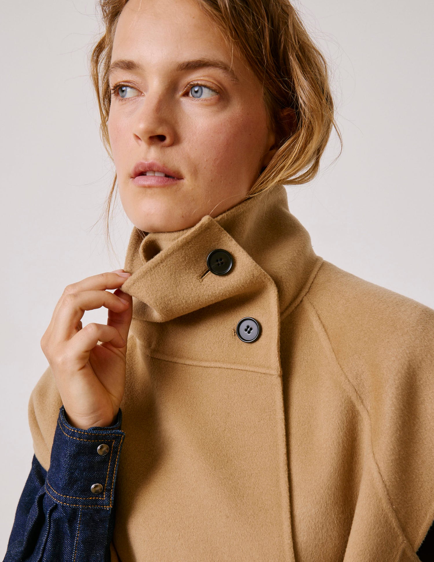 Veste Neyla en laine double face beige