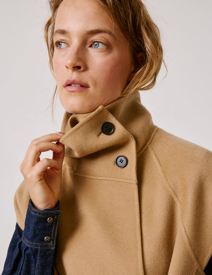 Veste Neyla en laine double face beige
