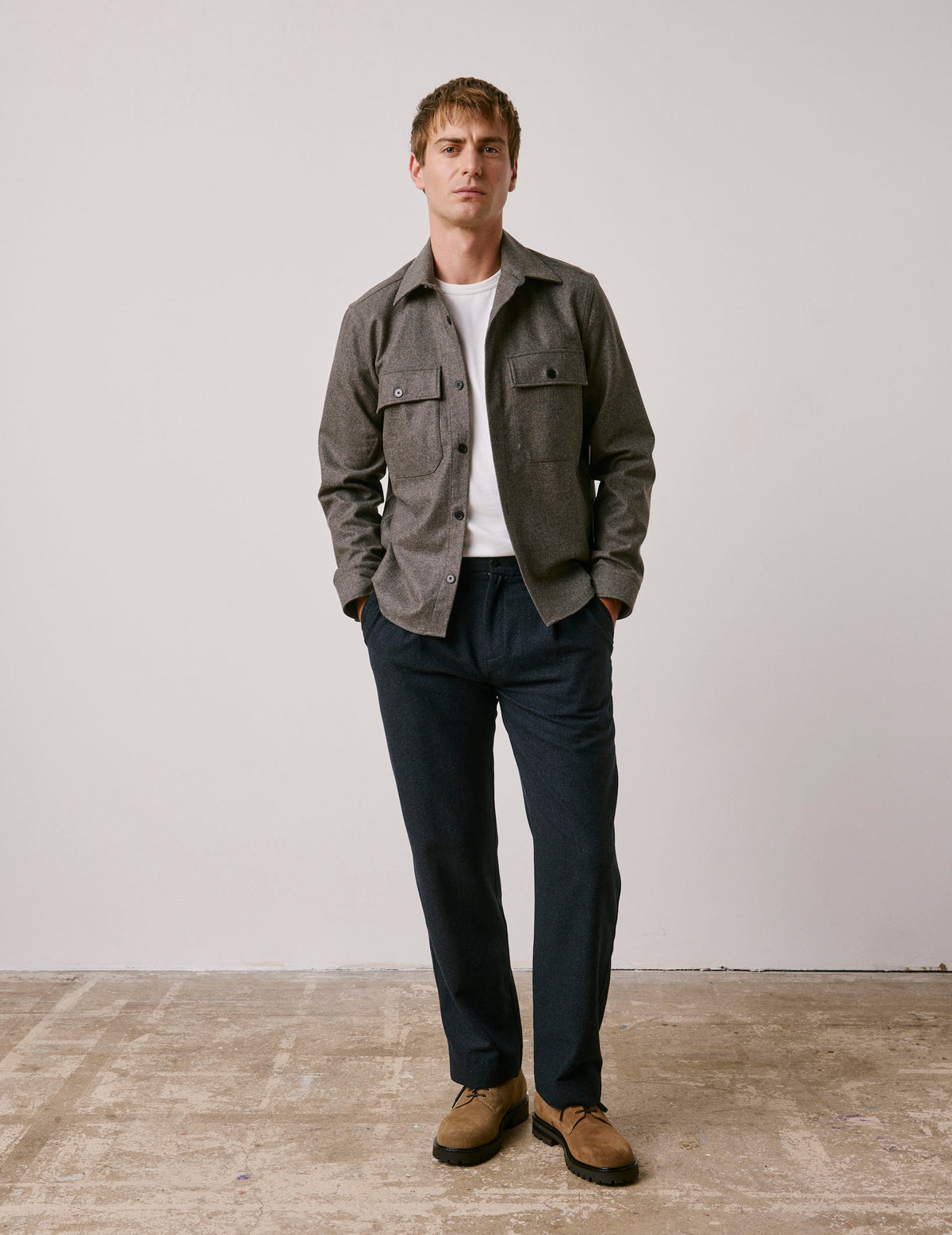 Pantalon Nicolaï en laine grise