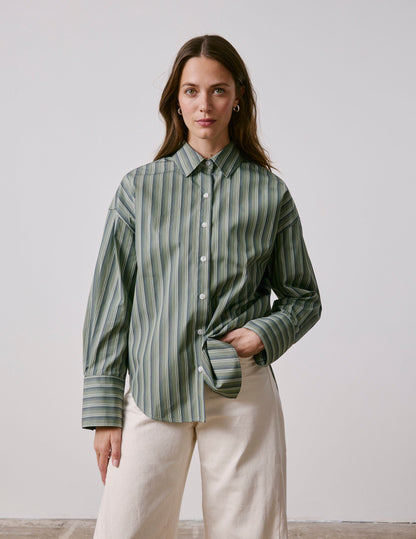 Chemise Noliana rayée kaki