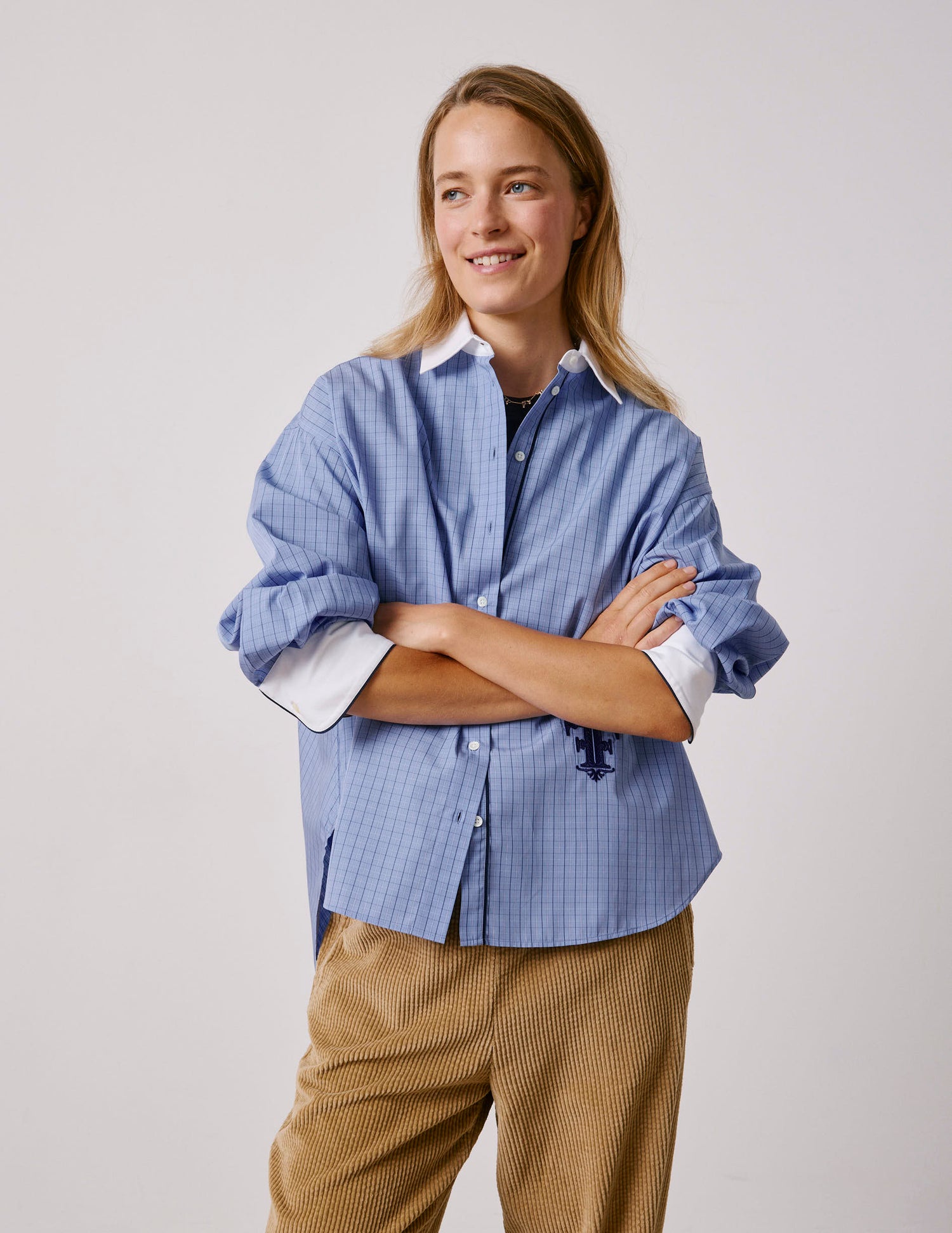 Chemise Nolita à carreaux bleus - Popeline - Col Chemise#4