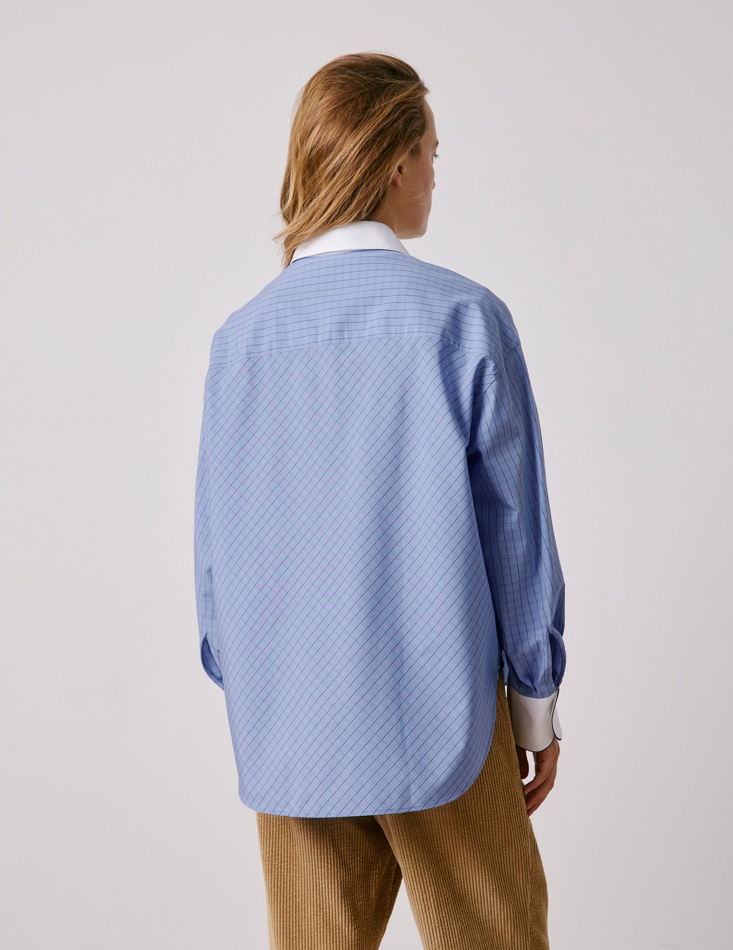 Chemise Nolita à carreaux bleus - Popeline - Col Chemise#2