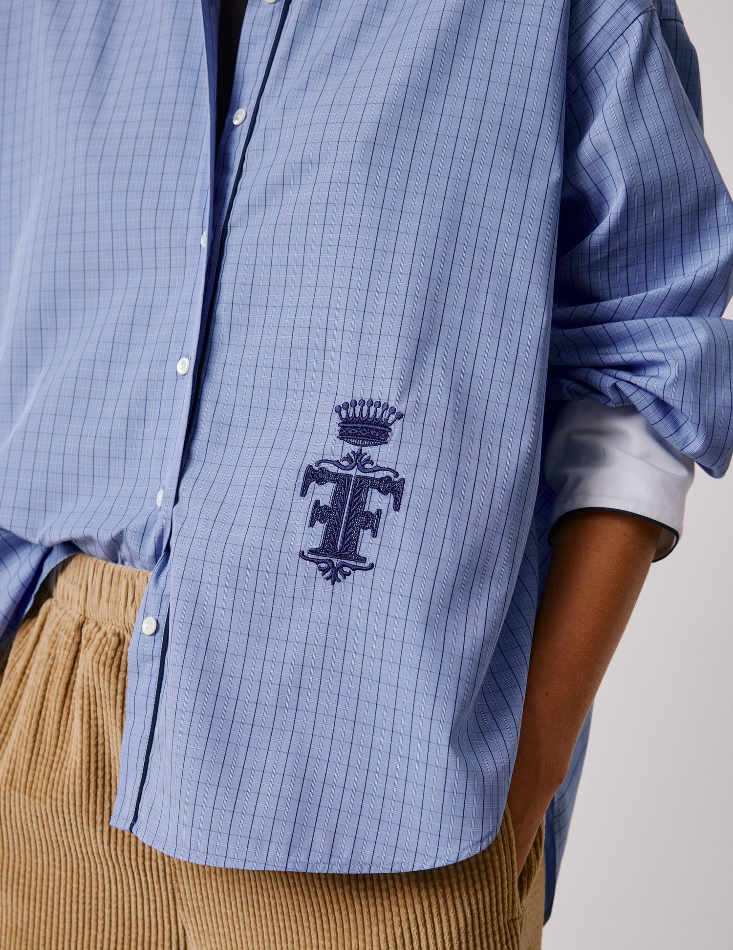 Chemise Nolita à carreaux bleus - Popeline - Col Chemise#3