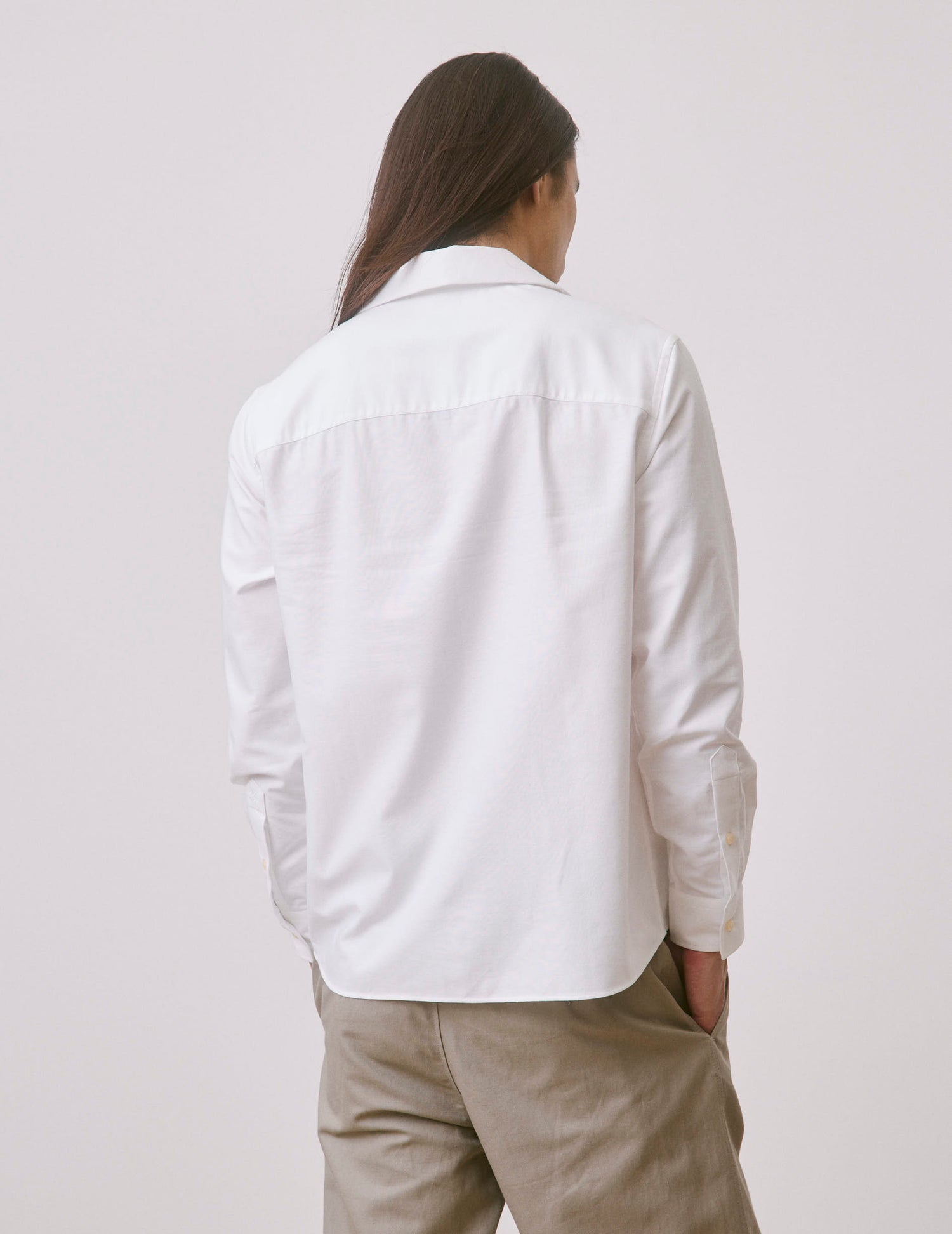White Nylan shirt - Oxford - Cuban with bridle Collar#3