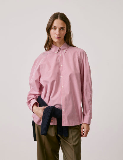 Chemise oversize Paloma rayée rouge
