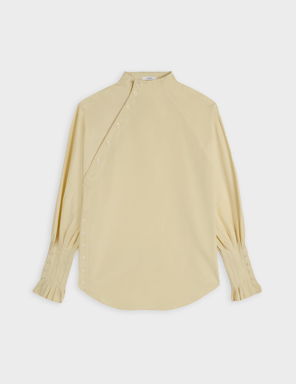 Blouse Paolina jaune - Popeline - Col Droit montant#8