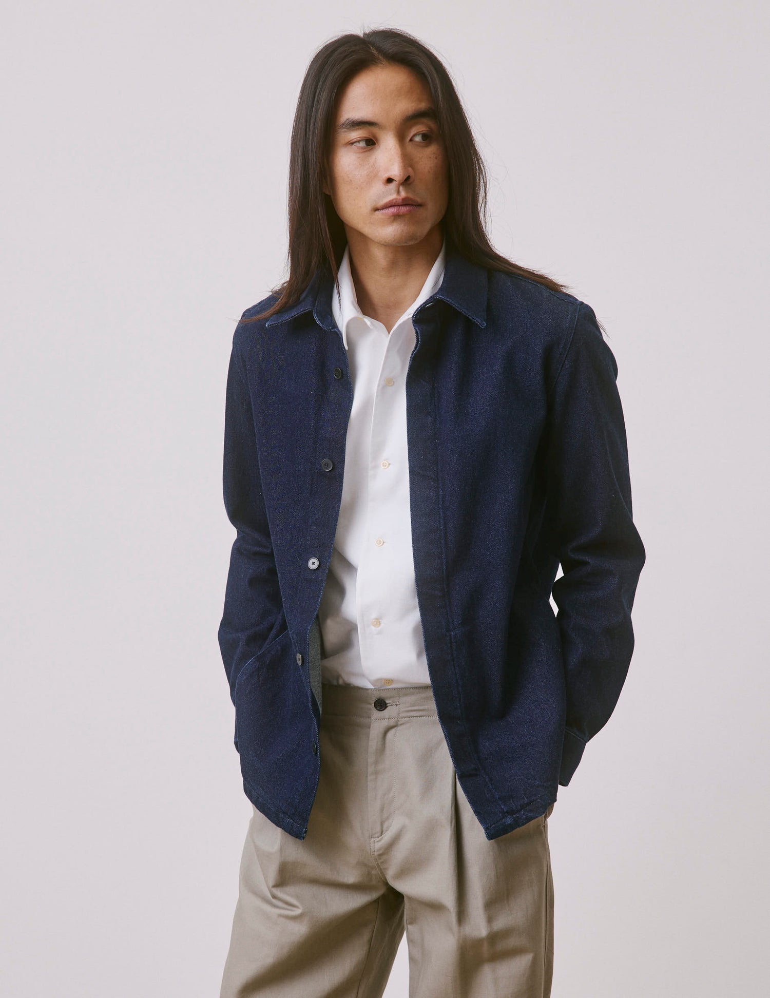 Chemise Parker en denim marine - Denim - Col Français#2