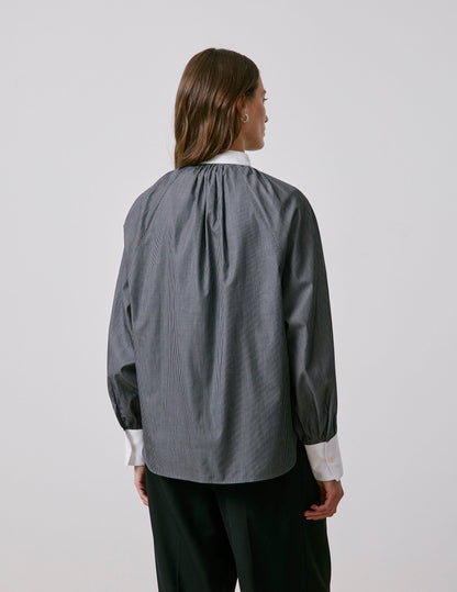 Chemise Pauline rayée noire