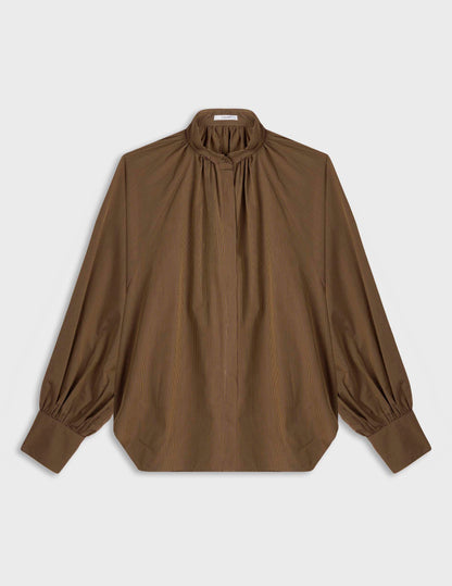 Chemise Pauline camel rayée