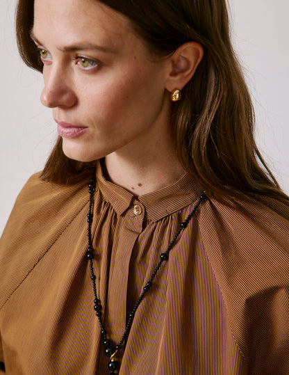 Chemise Pauline camel rayée