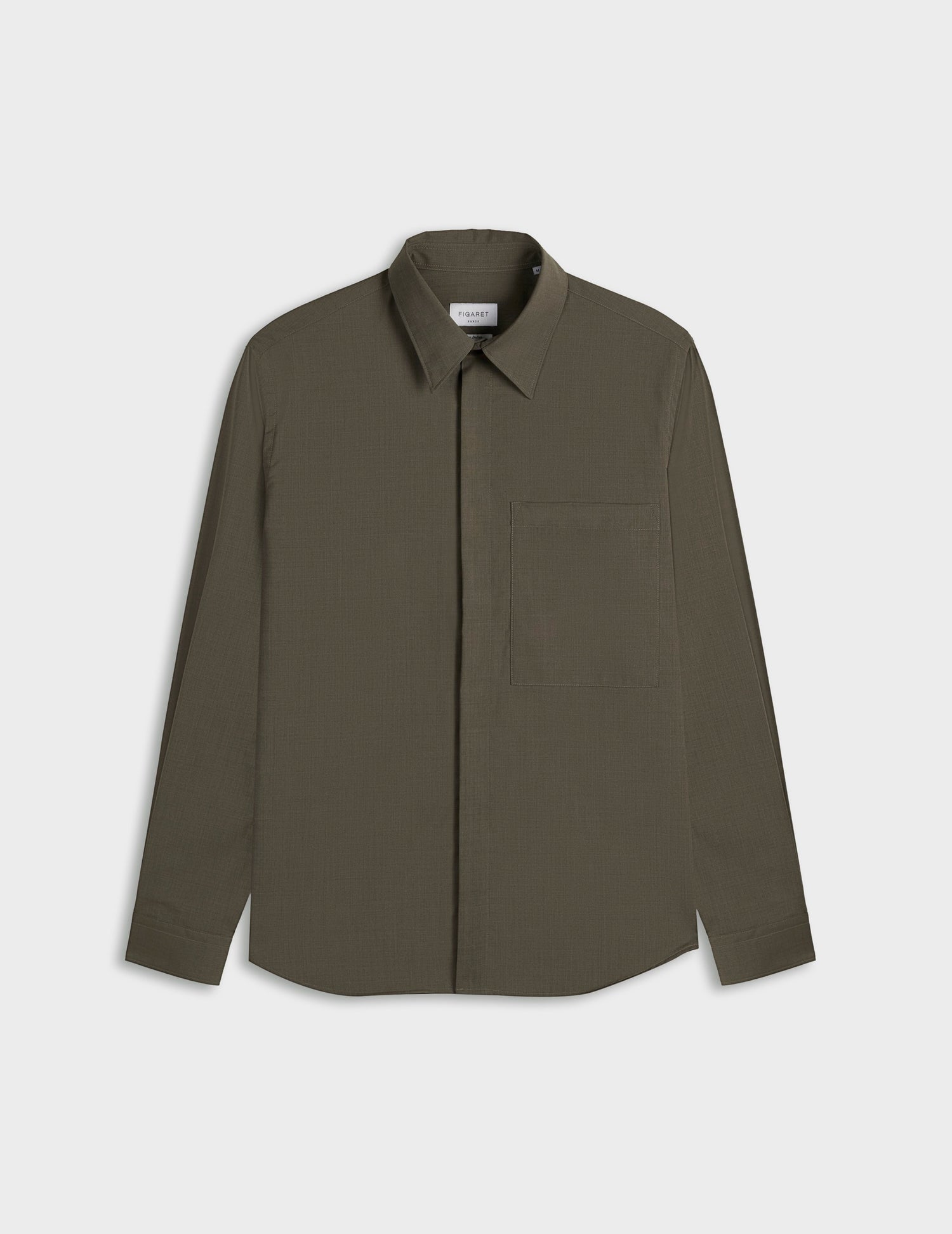 Brown virgin wool Paul shirt - Wool - Prodigious Collar#4