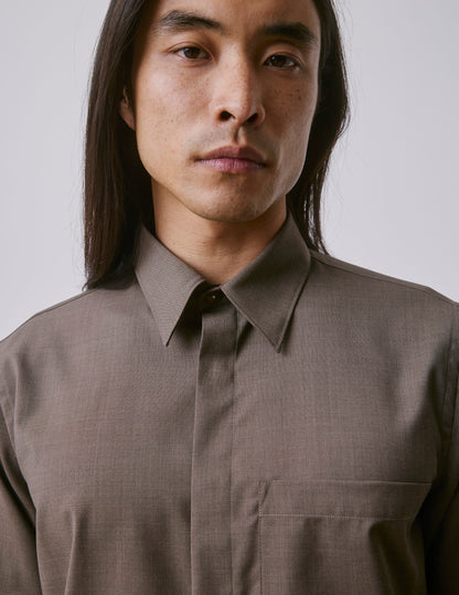 Brown virgin wool Paul shirt