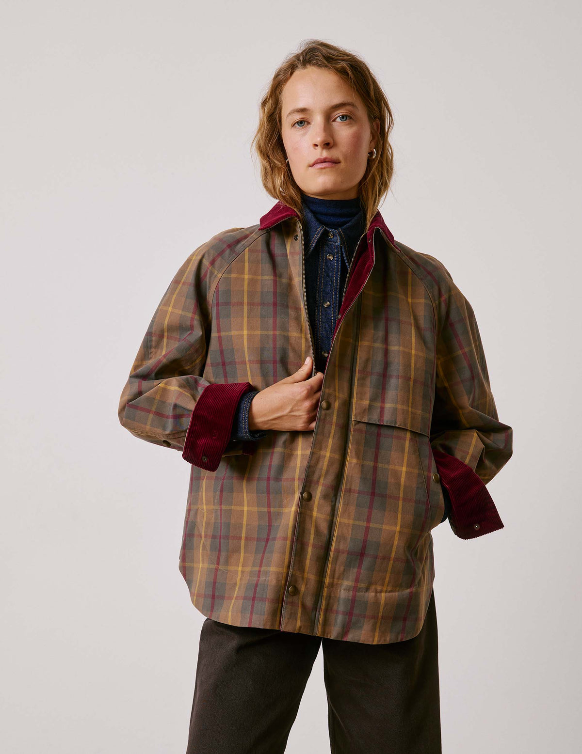 Blouson Pénelope en coton à carreaux