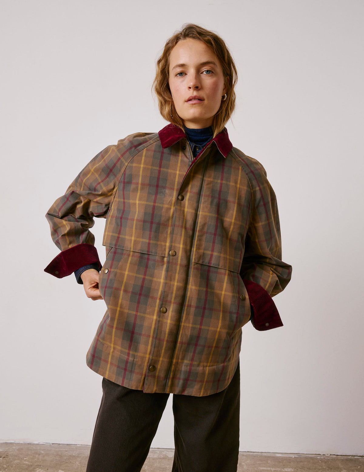 Blouson Pénelope en coton à carreaux