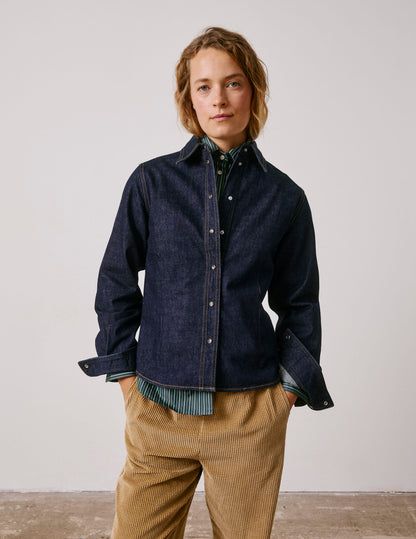 Chemise Penny en denim bleu marine