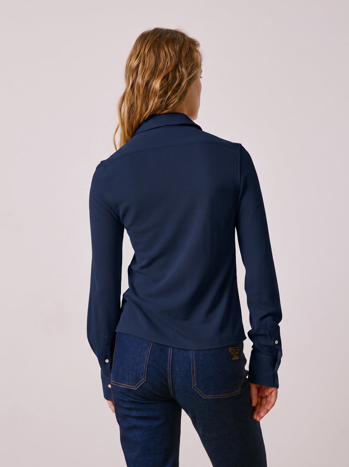 Chemise Peppa en jersey bleu marine - Viscose - Col Long#2