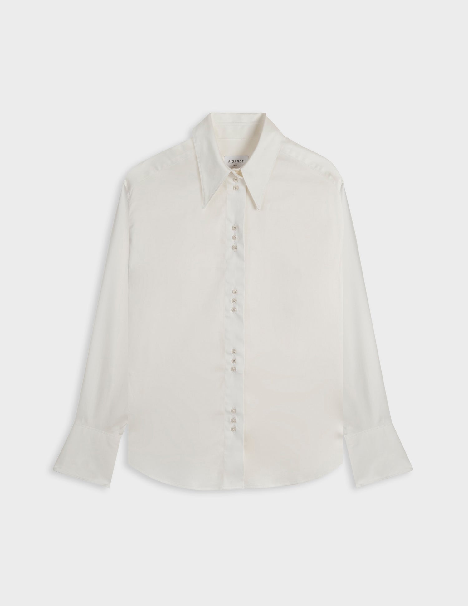 Chemise Perle écrue - Satin - Col Long#6