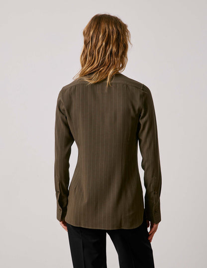Chemise Pétale rayée kaki