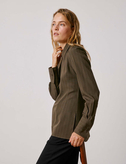 Chemise Pétale rayée kaki