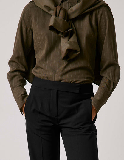 Chemise Pétale rayée kaki
