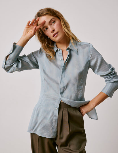 Chemise Pétale bleu rayée