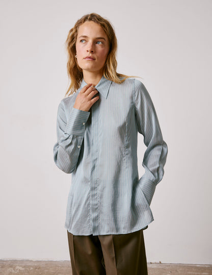 Chemise Pétale bleu rayée