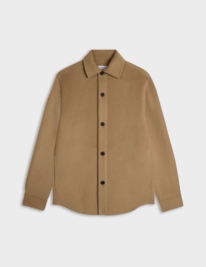 Beige double-faced wool Peter overshirt