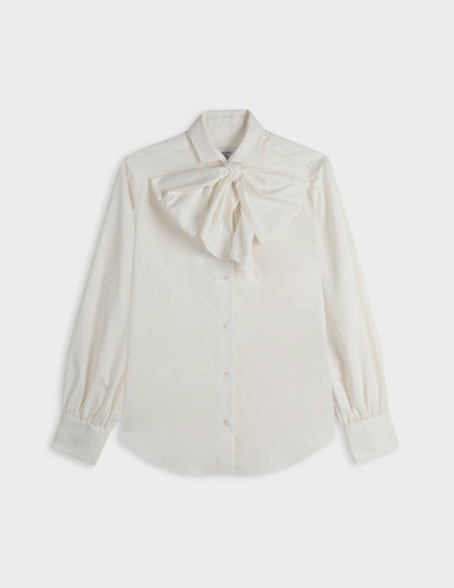 Chemise Pétula col lavalière amovible écru