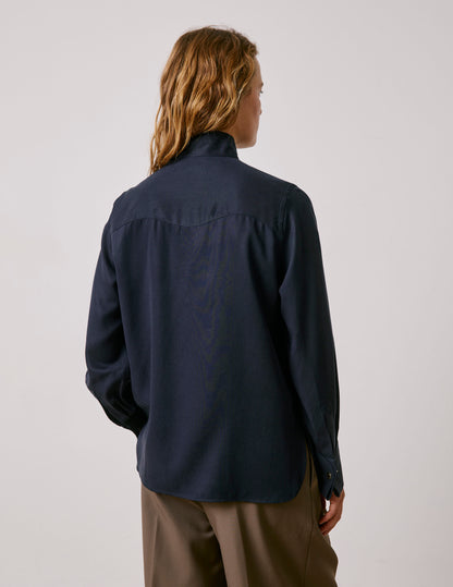 Navy blue lyocell Peyton shirt