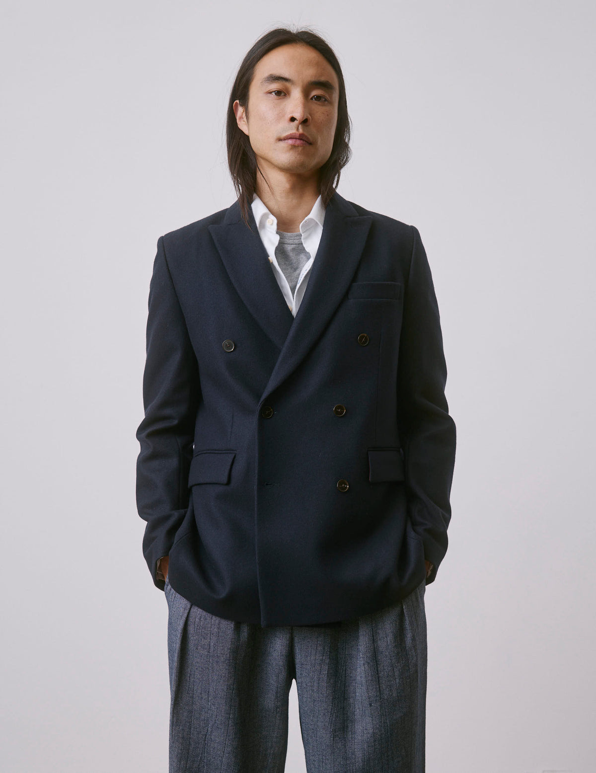 Veste de blazer Philippe en laine marine