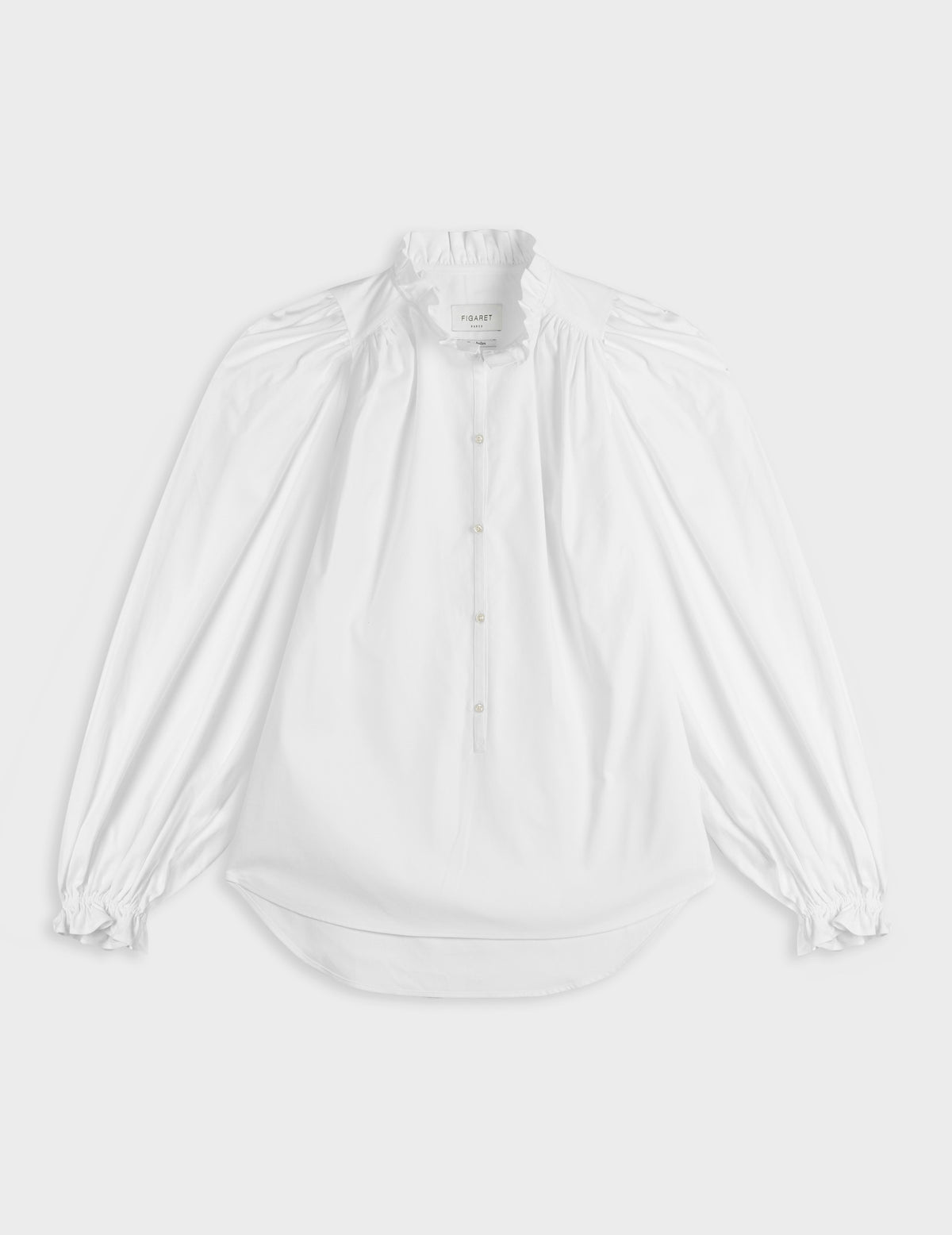 Blouse Phillie blanche - Twill - Col Victorien