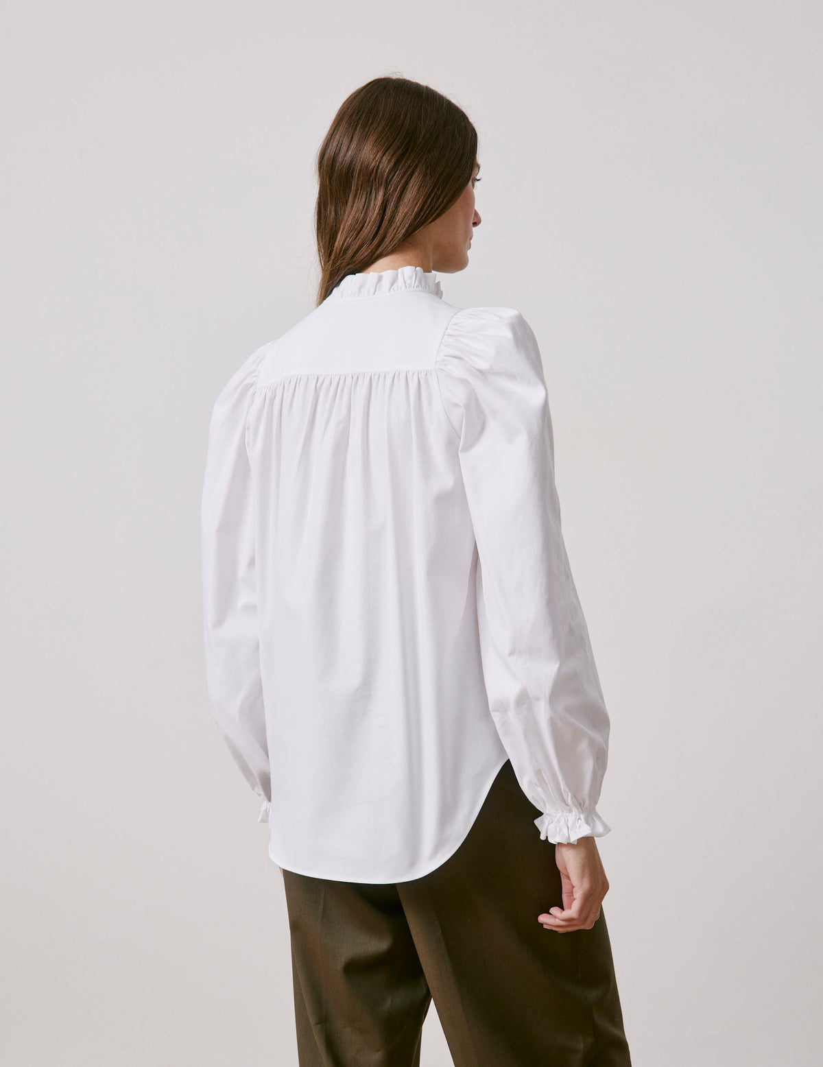 Blouse Phillie blanche - Twill - Col Victorien