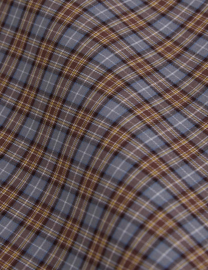 Chemise oversize Pia à carreaux marrons