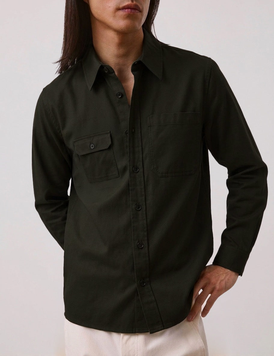 Chemise Pierrot vert - Popeline - Col Prodigieux#3