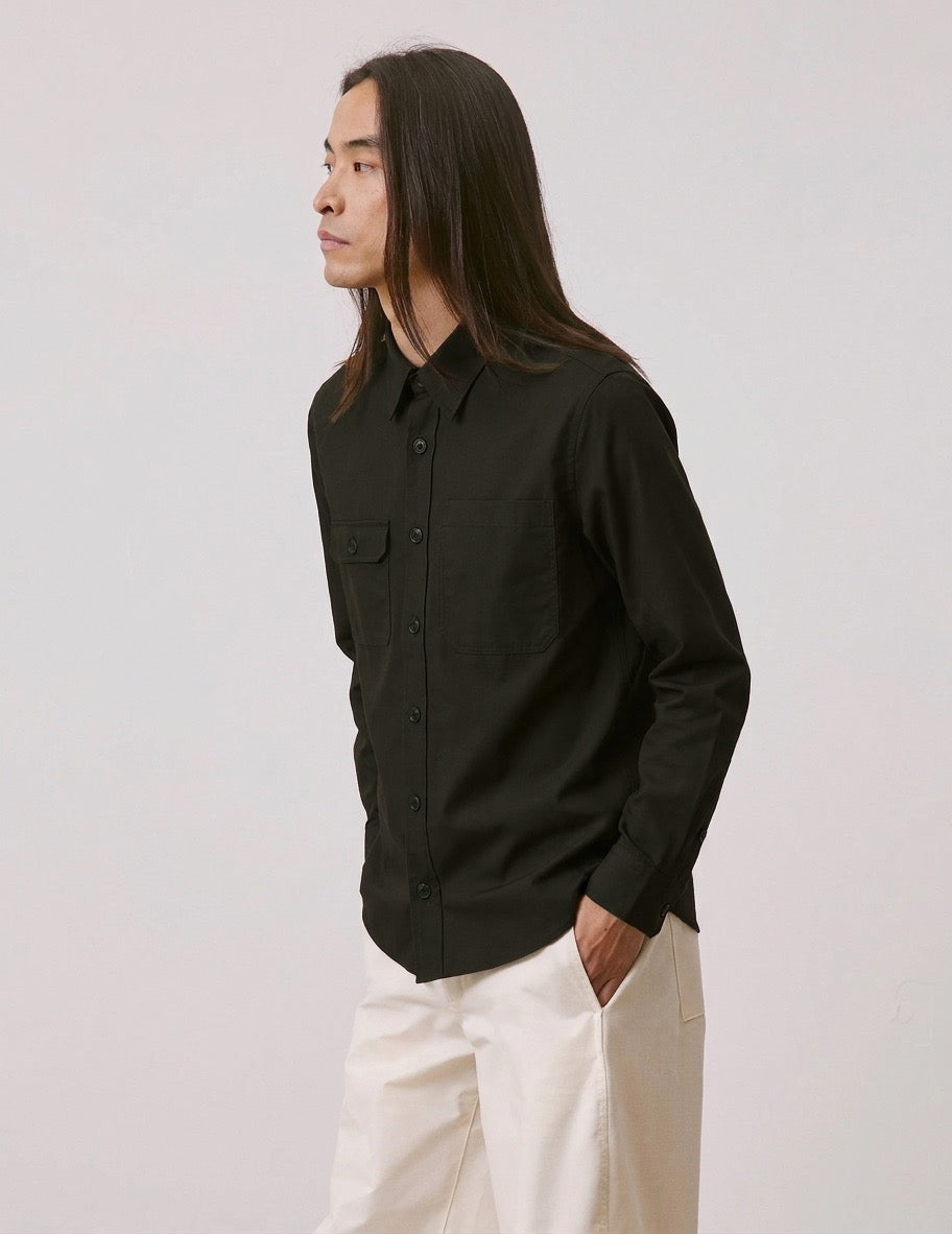 Chemise Pierrot vert - Popeline - Col Prodigieux