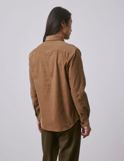 Pierrot shirt in beige velvet