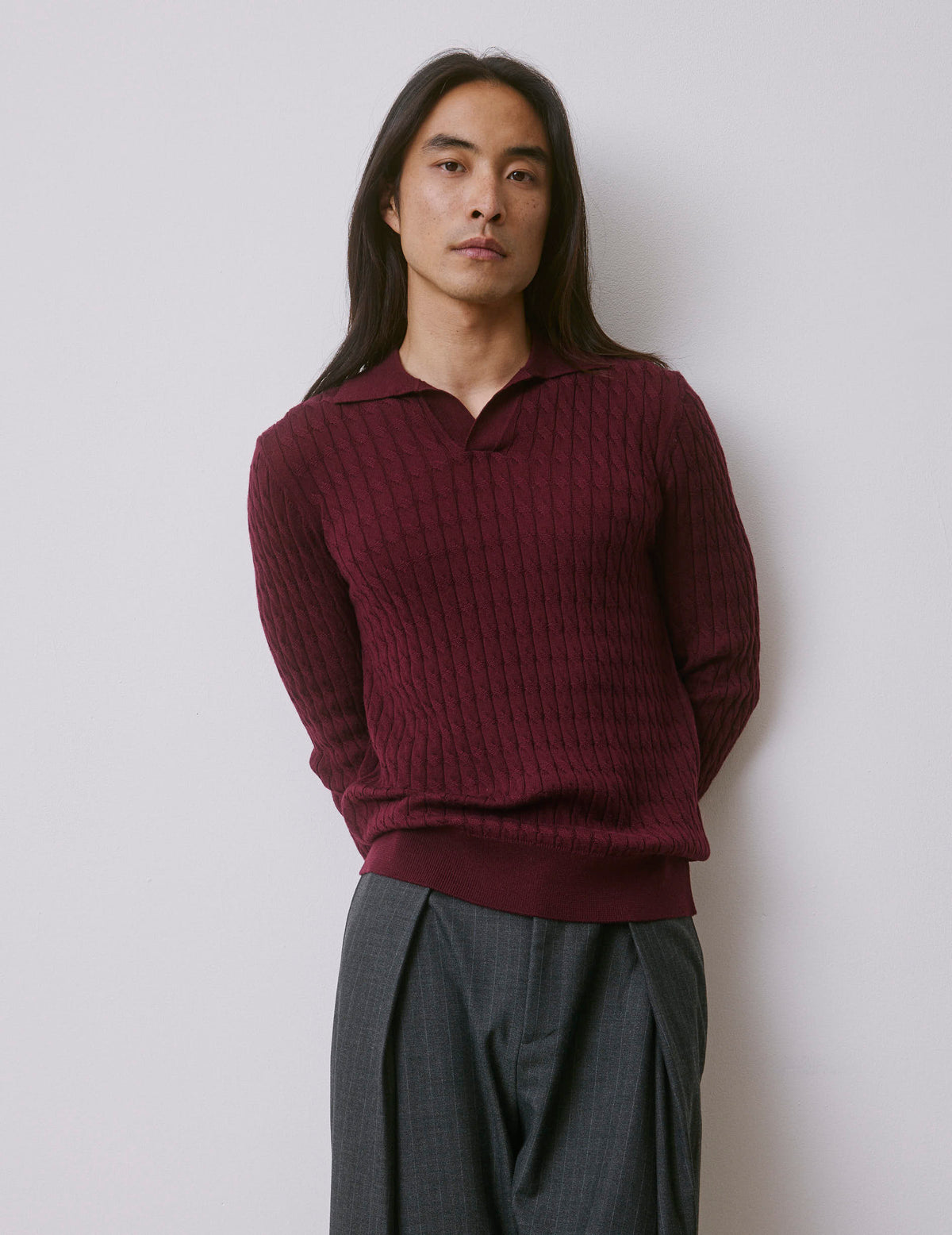 Pull Piersen en laine mérinos bordeaux