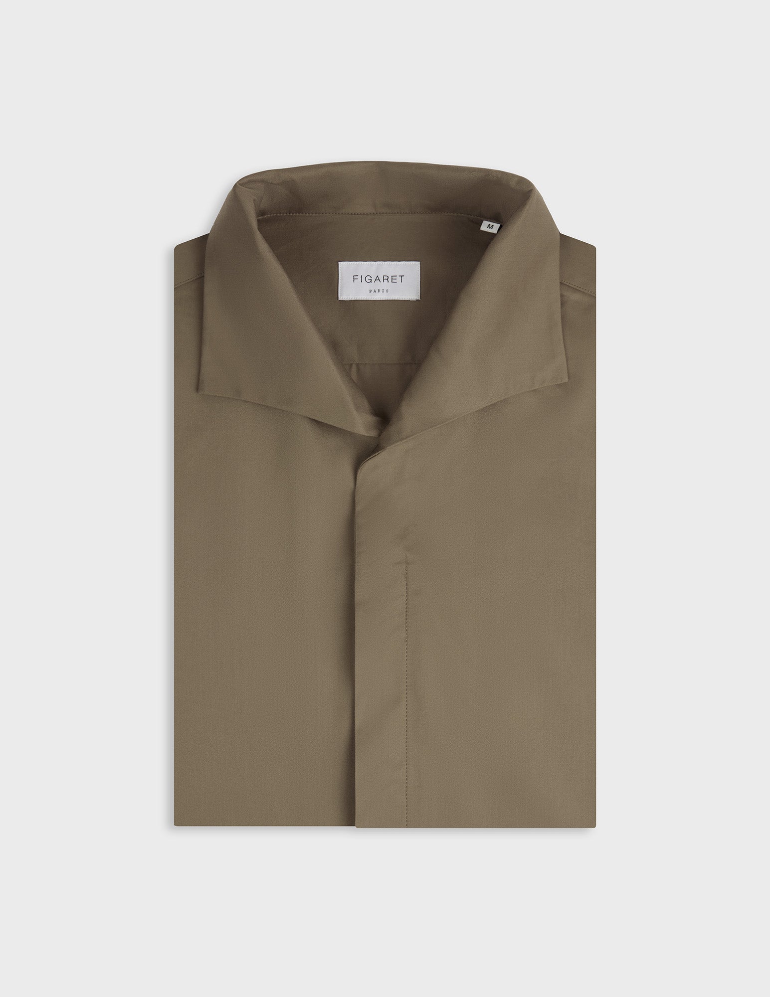 Chemise Pio taupe - Twill - Col Transformable