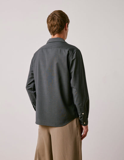 Chemise Pio en laine vierge grise