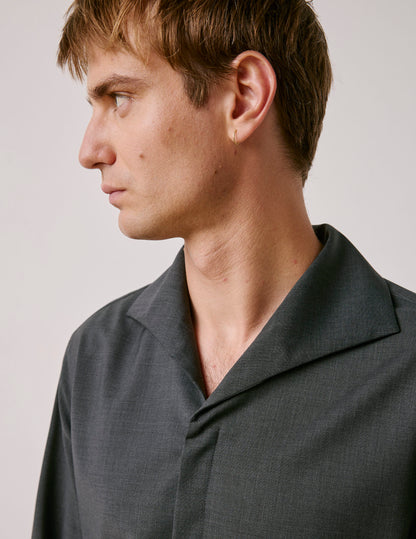 Chemise Pio en laine vierge grise