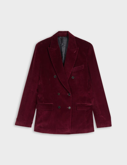 Veste blazer Poème en velours bordeaux