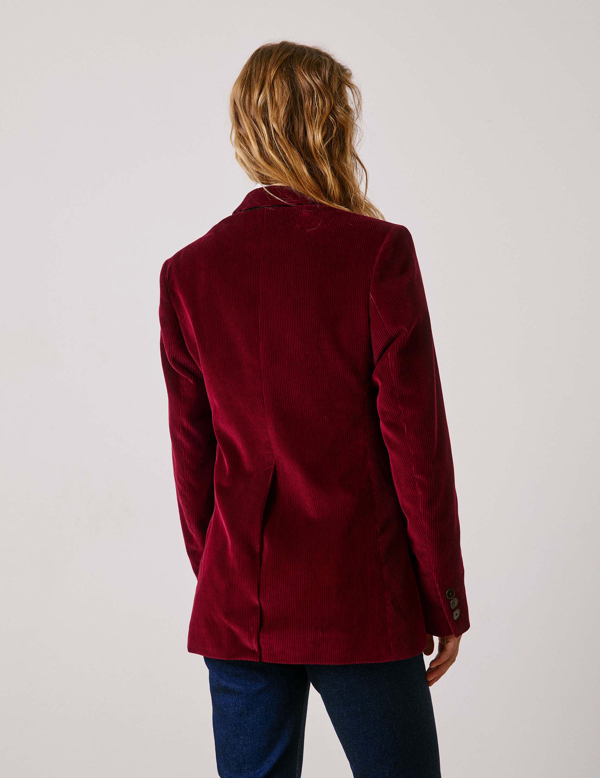 Veste blazer Poème en velours bordeaux